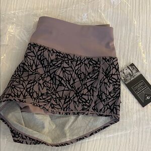 Oiselle Purple and Black Athletic Shorts